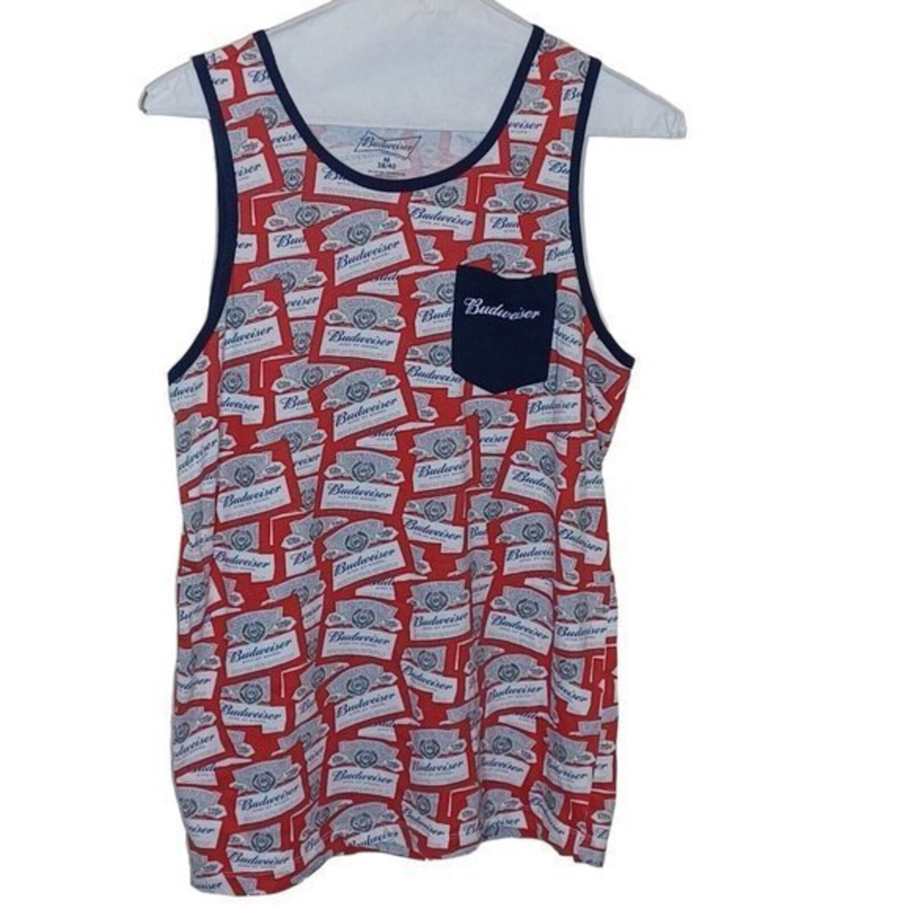 Men's Budweiser Tank Top‎ With Pocket Size Medium all over print